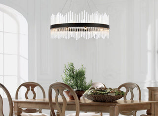 Elegant Lighting 3000D36 Dallas 20 Light 36"W Crystal Drum - Satin Gold