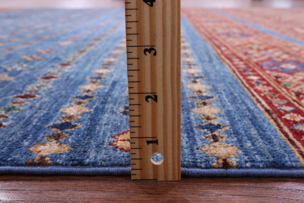 6' 7" X 10' 0" Hand Knotted Khorjin Super Kazak Wool Rug - Q12361