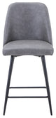 Maddox Faux Leather Upholstered Counter Height Barstool (Set of 2) - Grey