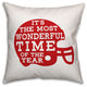 The Most Wonderful Time of The Year, Football Outdoor Throw Pillow, Red