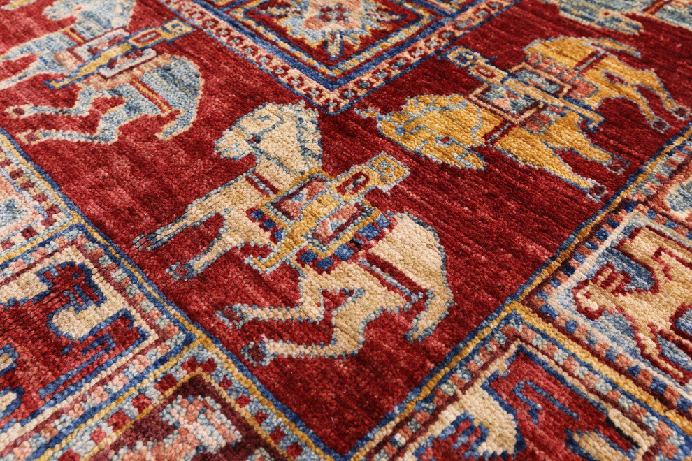 Antiqued Pazyryk Historical Design Hand Knotted Rug 2' 7" X 4' 1" Q10882