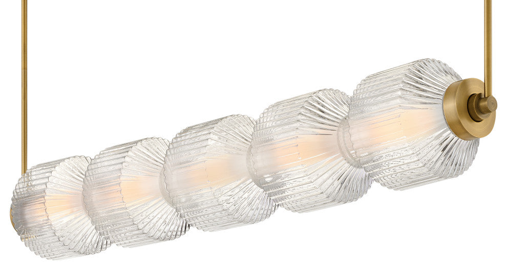 Fredrick Ramond Reign Medium Five Light Led Linear, Lacquered Brass