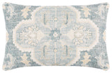 Surya Samsun Pillow Cover 14"H X 22"W Cream & Teal