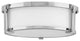 Hinkley Lowell 13.25" Sm Flush Mount Ceiling Light, Chrome + Etched Opal