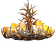 Whitetail Deer Royal Crown Oval Antler Chandelier Light, Xxl, Rawhide Shades
