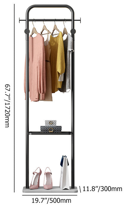 66" Modern Freestanding Rail Cloth Rack with Marble Base