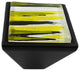 Hand Brushed Gold Rush Crystal Glass Black Metal Square Frustum Knob