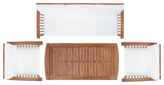 Safavieh Finnick 4Pc Outdoor Living Set, Natural / Beige