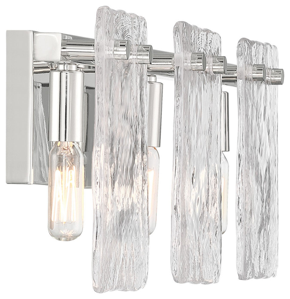 Genry 3-Light Bathroom Vanity Light, Polished Nickel