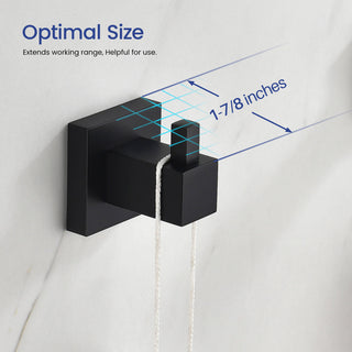 Cube Bathroom Towel & Robe Hook 3 Count, Matte Black