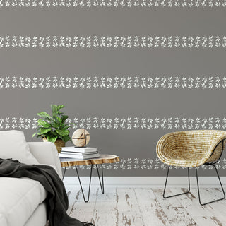 White Leaves Wallpaper by Monor Designs, Sample 12"x8"