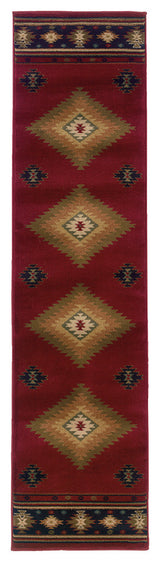 Hudson 087K1 Red/Green 1'10" x 7'6" Rug