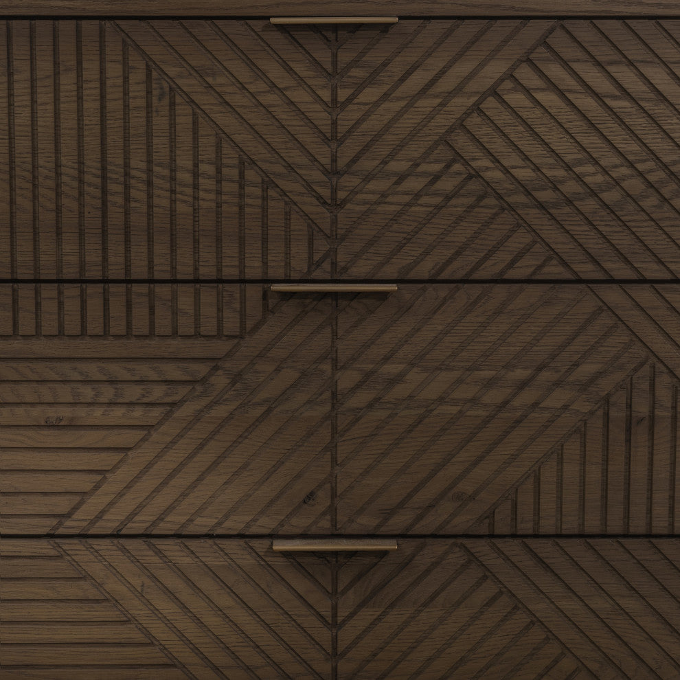 Santa Clara 6-Drawer Wood Dresser, Toasted Brown