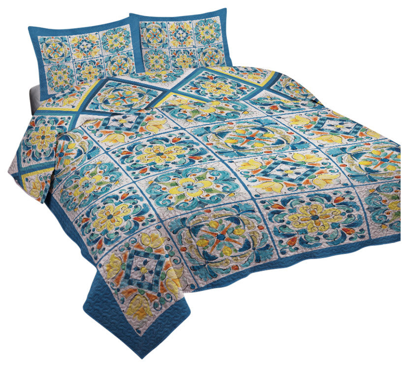 Mediterranean Breeze Queen Quilt Set