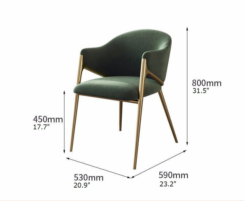 Light Luxury Postmodern Minimalist Dining Chair, Green