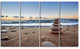 Stones Balance on Sandy Beach, Seashore Canvas Art Print, 48"x28", 4 Panels