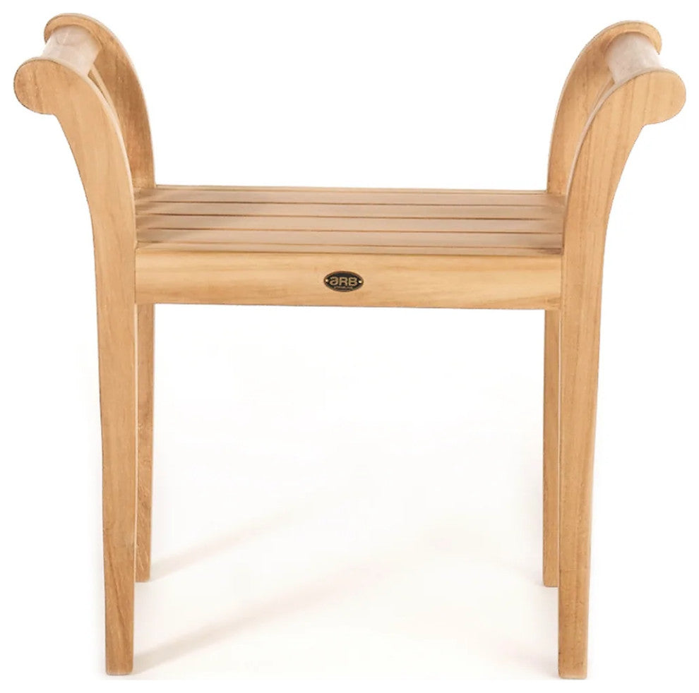 Teak Backless Bench-Stool Empire with Handles