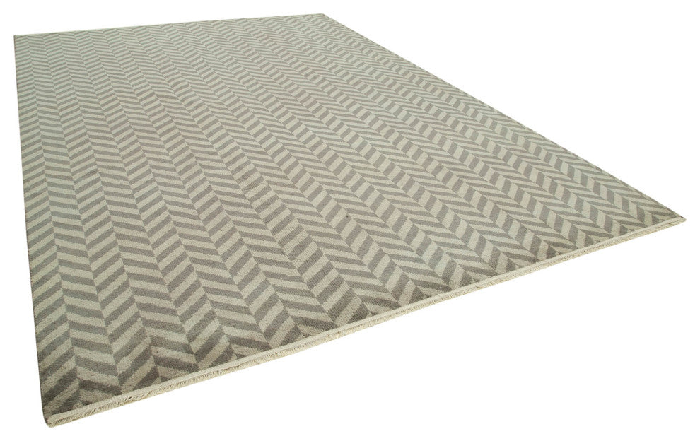 Rug N Carpet - Handmade Oriental 9' 9" x 13' 11" One-of-a-Kind Grey Oushak Rug
