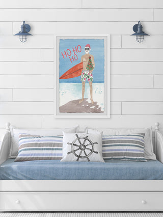 "Surfboard and a Tree" Framed Painting Print, 12x18
