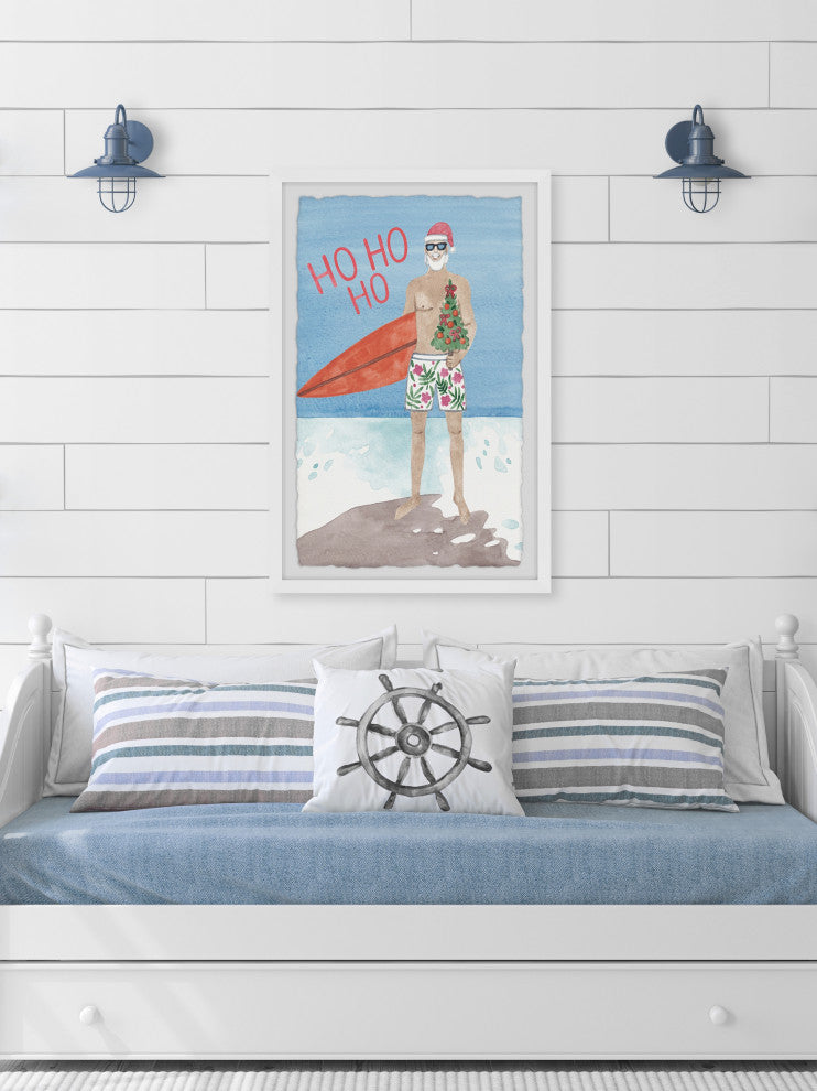 "Surfboard and a Tree" Framed Painting Print, 12x18