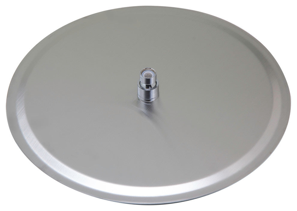 Solid Ultra Thin Rain Shower Head, Brushed Stainless Steel, 16", Round
