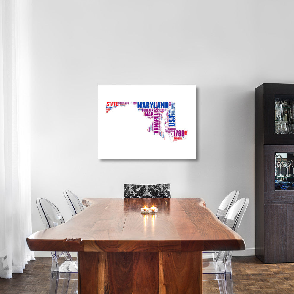 "Maryland Word Cloud Map" Fine Art Print