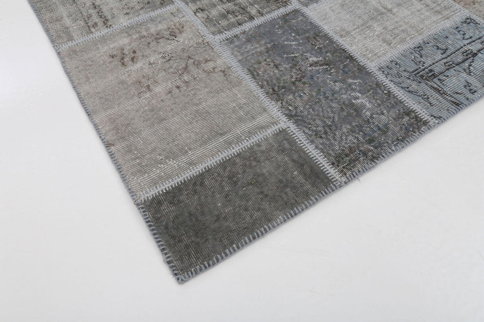 Rug N Carpet - Hand-knotted Turkish 6' 6'' x 9' 10'' Flag Patchwork Rug