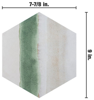 Matter Hex Canvas Bone Green Porcelain Floor and Wall Tile