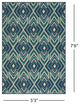 GDF Studio Heather Outdoor Geometric  Area Rug, Navy and Green, 5'x8'