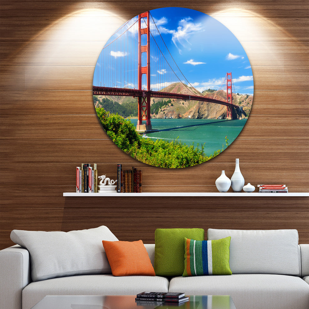 San Francisco Golden Gate, Landscape Photo Disc Metal Artwork, 11"