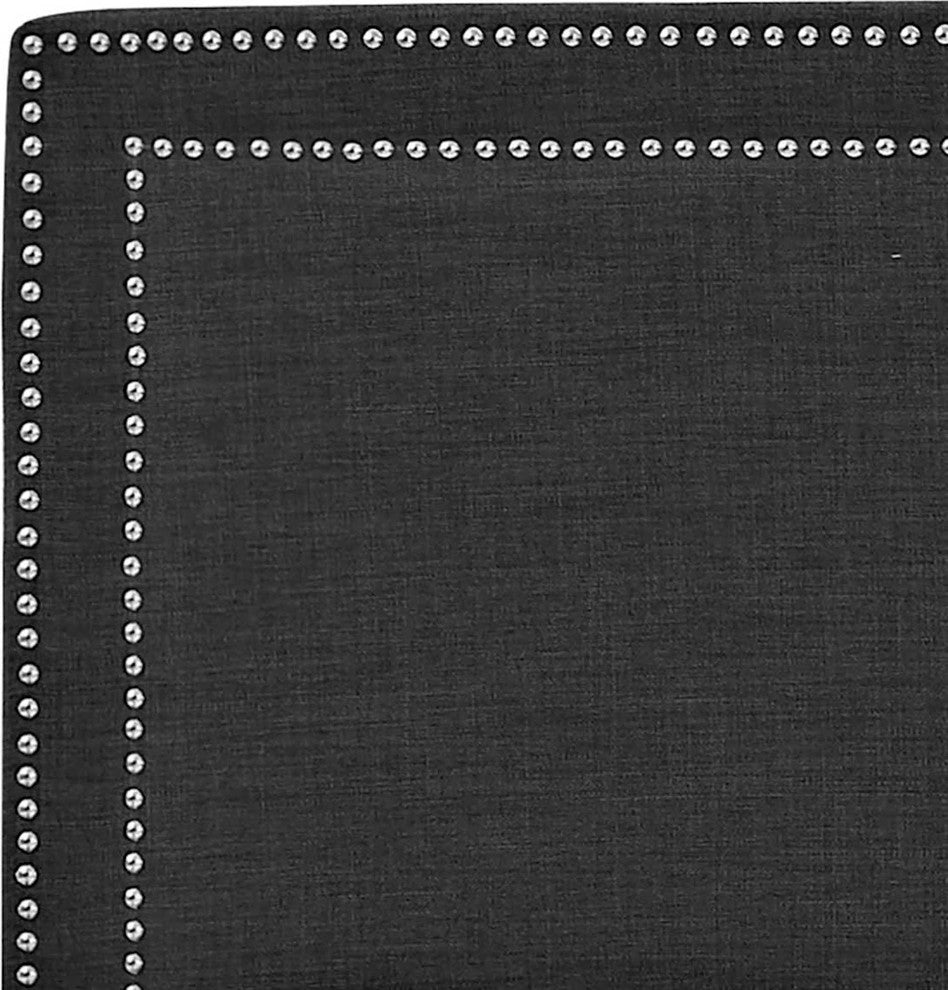 Picket House Furnishings Emery Upholstered Platform Bed, Charcoal, Queen