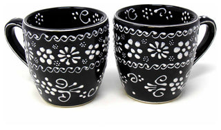 Handmade Pottery Mugs, Set of 2, Ink