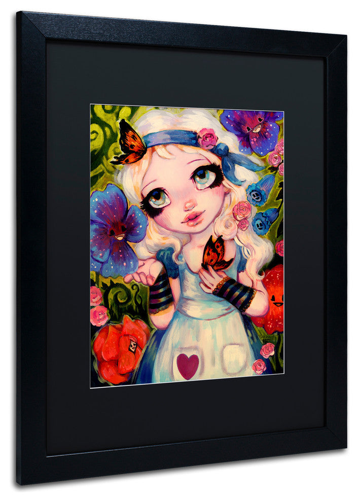 Natasha Wescoat 'The Talking Flowers' Art, Black Frame, Black Mat, 16x20