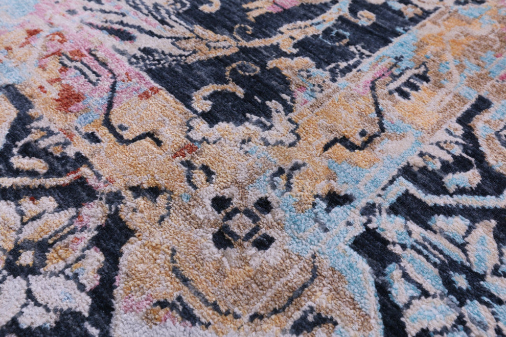 Wool & Silk Persian Hand Knotted Rug 7' 11" X 9' 9" - Q15554
