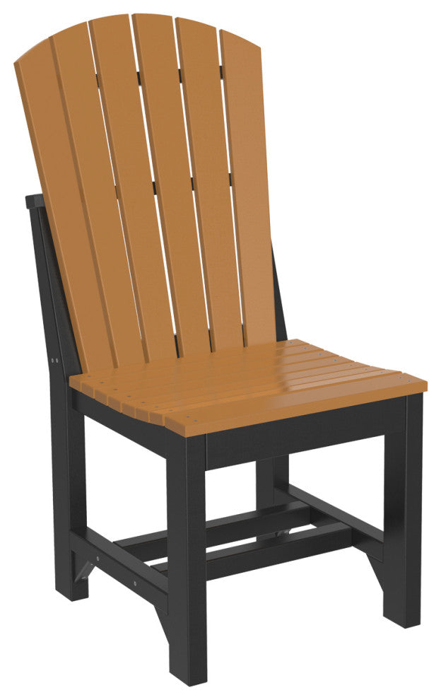 Set of 4 Poly Adirondack Dining Chairs, Cedar & Black, Side Chair, Dining Height