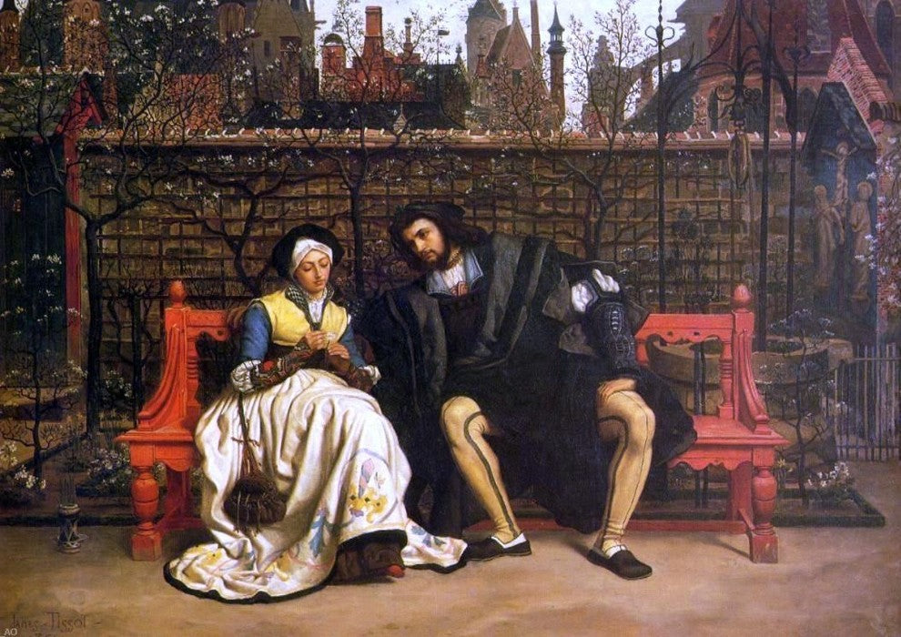 James Tissot Fauste and Marguerite in the Garden Wall Decal