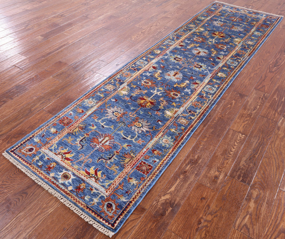 2' 9" X 10' 0" Handmade Persian Tabriz Wool Runner Rug Q8381