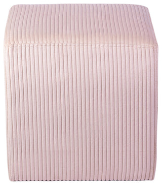 Roy Microsuede Fabric Upholsetered Ottoman/Stool, Pink, Square