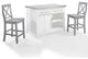 Silvia Stainless Steel Top Kitchen Island WithX-Back Stools