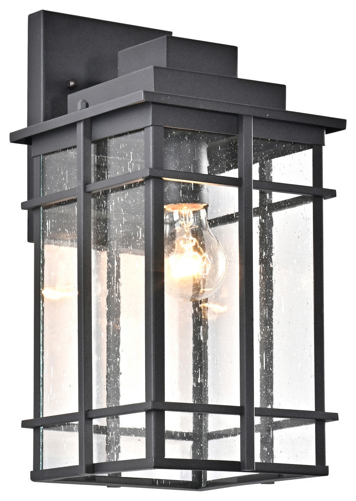 CHLOE Lighting Kenneth Transitional 1-Light Textured Black Outdoor Wall Sconce