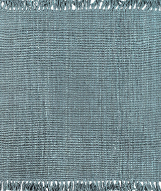 Para Hand Woven Area Rug, Light Blue/Gray, 6' Square