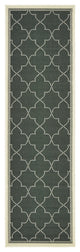 Martinique Simple Lattice Grey/ Ivory Indoor/Outdoor Area Rug, 2'3"x7'6"