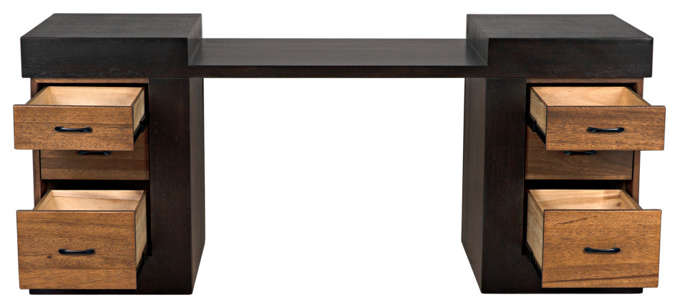 NOIR Furniture - Bentley Desk in Dark/Ebony Walnut - GDES194EBDW