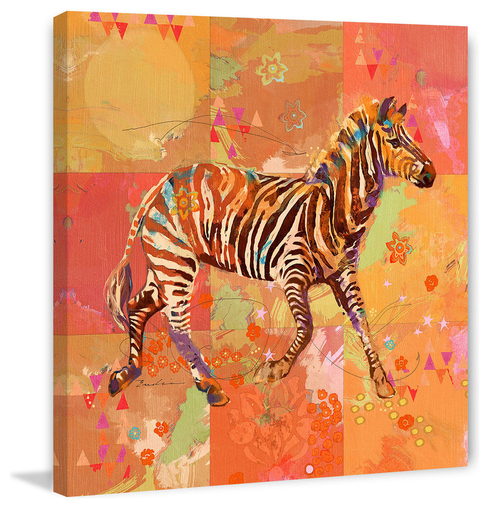 "AfriKarma Zebra" Painting Print on Canvas by Evelia