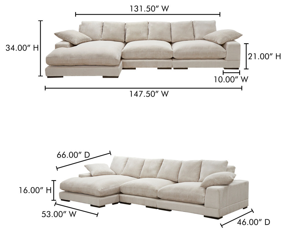 Plunge Large Sectional Cappuccino
