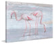 "Fishing Flamingos II" Painting Print on Wrapped Canvas, 18"x12"