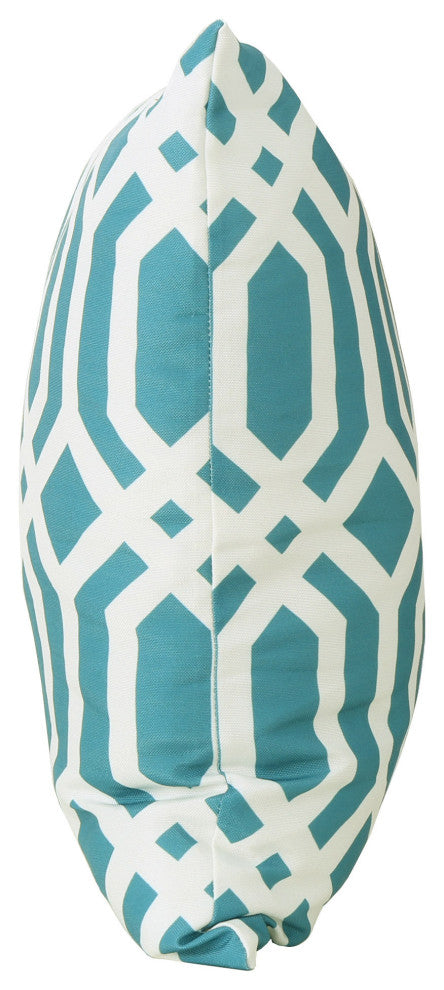 GDF Studio Raylan Indoor Dark Teal Arabesque Patterned Square Throw Pillow, Set