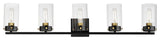 Maxim 12405CL Pinn 5 Light 39"W Vanity Light - Black / Satin Brass
