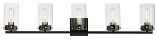 Maxim 12405CL Pinn 5 Light 39"W Vanity Light - Black / Satin Brass