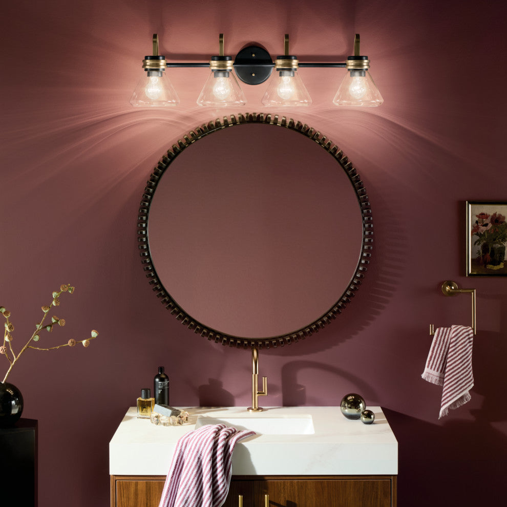 34" 4-Light Vanity Light With Clear Glass